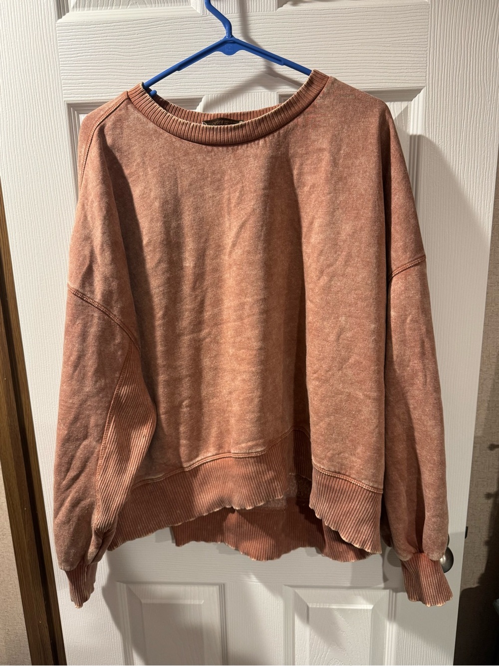 Zenana Outfitters Washed Rust Crewneck Sweatshirt